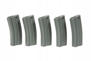5 magazynków mid-cap na 140 kulek do replik M4/M16