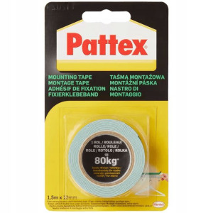 Taśma dwustronna do montażu PATTEX 19mm x1,5m 80Kg