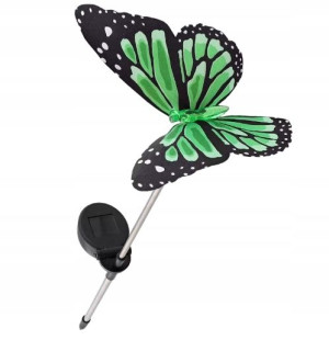 Lampka solarna LED zmiana kolorów Motyl zielony