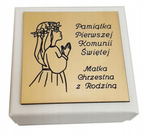 Białe ecru pudełko pudełeczko z GRAWEREM komunia