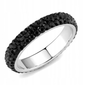 Pierścionek obrączka LUXURY BLACK czarny r. 20