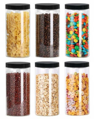 Słoik Pojemnik Plastikowy ZESTAW 6x1500ml