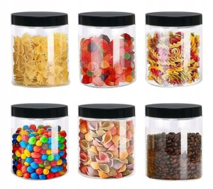Słoik Pojemnik Plastikowy ZESTAW 6x500ml
