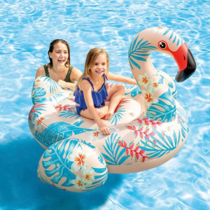 Pływająca wyspa, materac tropikalny flaming 142cm x 137cm x 97cm Intex 5755