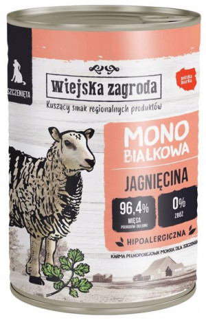 Wiejska Zagroda Dla Szczeniąt Mono Jagnięcina 400g