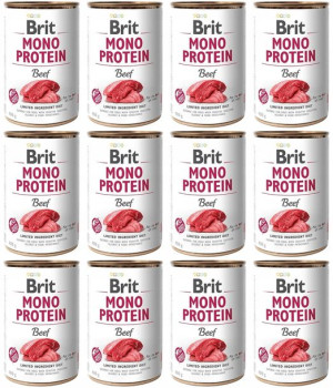Brit Mono Protein Beef Wołowina Puszka 12 x 400 g