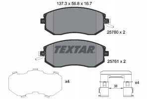 TEXTAR 2576001 Zestaw klocków hamulcowych, hamulce