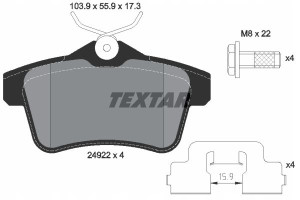 TEXTAR 2492201 Zestaw klocków hamulcowych, hamulce
