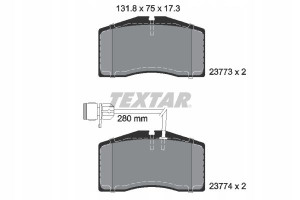 TEXTAR 2377301 Zestaw klocków hamulcowych, hamulce