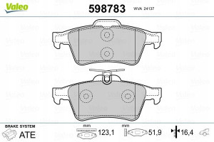 VALEO 598783 Zestaw klocków hamulcowych, hamulce t