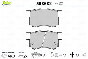 VALEO 598682 Zestaw klocków hamulcowych, hamulce t