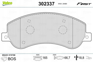 VALEO 302337 Zestaw klocków hamulcowych, hamulce t