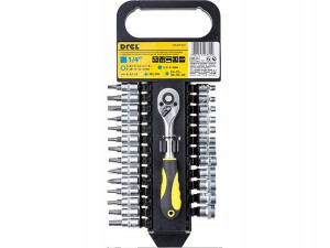 Zestaw nasadek z grzechotką 1/4", 27 szt