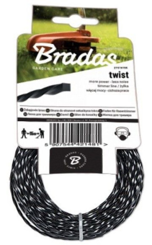 Żyłka twist, do podkaszarek i kos 2,4 mm x 15 m Bradas