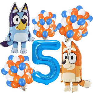 Zestaw Balonów Na 5 Urodziny Bluey Bingo 33szt