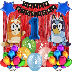 Dekoracje Balony Na 1 Urodziny Bluey Bingo 31szt