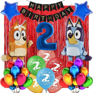 Dekoracje Balony Na 2 Urodziny Bluey Bingo 31szt