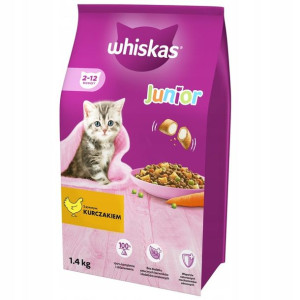 Whiskas Junior Karma Sucha Kurczak Kociąt 1,4kg