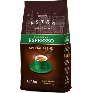 Kawa Astra ŁAGODNA ESPRESSO Arabika Ziarno 1kg