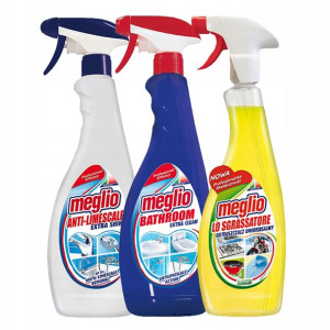 Meglio Zestaw Płynów Odtłuszczacz Odkamien 3x750ml
