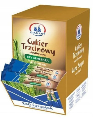 Cukier Trzcinowy DryDemerara w Saszetkach 200 x 5g