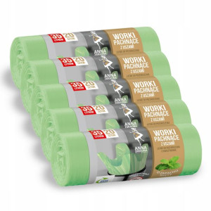 Worki Na Śmieci Pachnące Z Uszami Mięta 5 x 35L