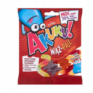 Żelki Akuku Węże i Pająki Owocowe 90g