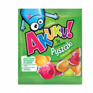 Żelki Akuku Pyszczki Nadzienie Owocowe 90g