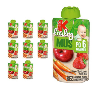 Kubuś Baby Mus Jabłko Truskawka Marchew 9 x 100g
