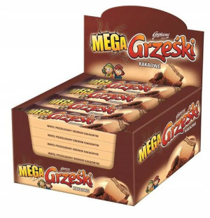 Wafle Grześki MEGA Kakaowe Bez Czekolady 32 szt.