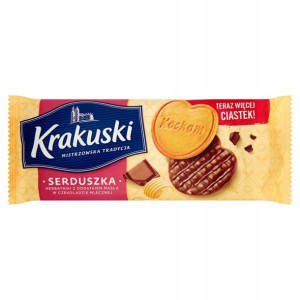 Ciastka Krakuski Serduszka Maślane W Czekolad 171g