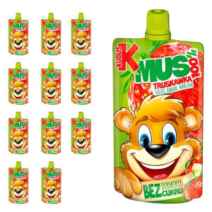 Kubuś MUS 100% Truskawka Jabł Ban March 12 x 100g