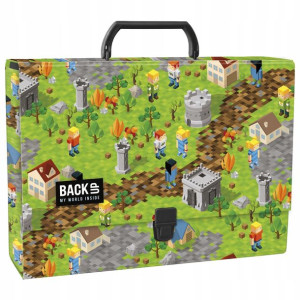 Teczka z rączką A4 9cm Pixele Miasto Backup