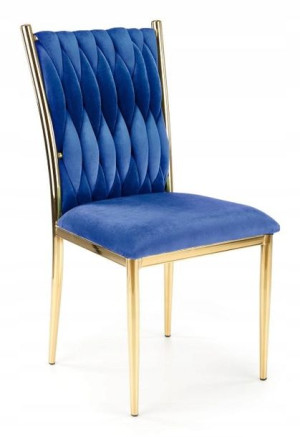 Krzesło Tapicerowane K436 Velvet Granatowy Złoty