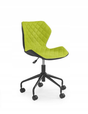 Fotel Obrotowy Matrix Eco Skóra Czarny Zielony