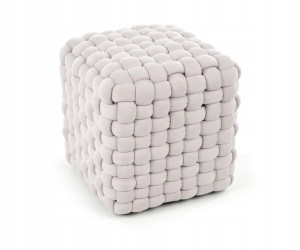 Pufa Tapicerowana Rubik Tkanina Popiel