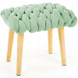 Taboret Tapicerowany Yeti Tkanina Zielony