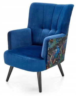 Fotel Wypoczynkowy Pagoni Uszak Velvet Granatowy