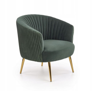 Fotel Wypoczynkowy Crown Tkanina Velvet Zielony