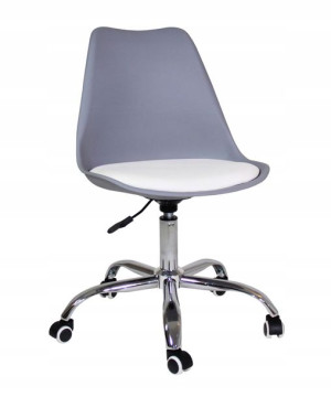 Fotel Krzesło Obrotowe Qzy-402c Szary/biel Biuro