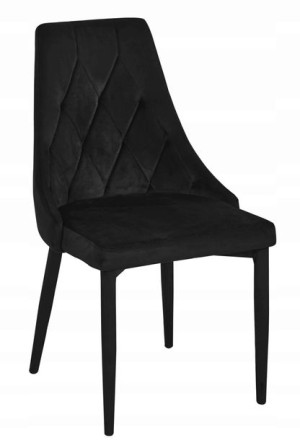 Krzesło Do Salonu Jadalni Mc-01-2 Velvet Czarne