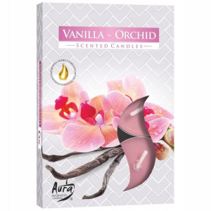 Świeczki Podgrzewacze Wanilia Orchidea 6szt Bispol