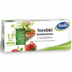Torebki Śniadaniowe Z Suwakiem 1,5l 16szt Stella