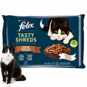 FELIX Tasty Shreds MOKRA KARMA KACZKA INDYK 4x80g