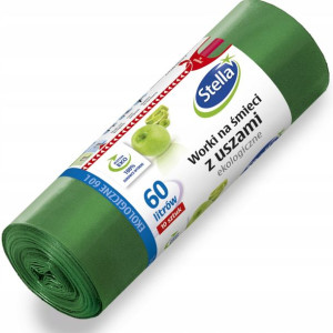 Worki na śmieci z uszami EKOLOGICZNE 60L 10szt