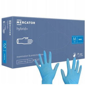 Rękawice hybrydowe hybrid+ niebieskie roz M 100szt