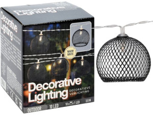 Lampki ogrodowe GIRLANDA 10 LED na baterie BEŻOWA