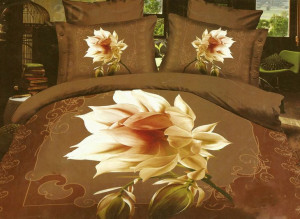 Pościel 3D rozmiar 200x220 3-częściowa kwiaty CW-FSH2203-30
