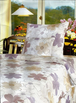 Pościel flanelowa ciepła 160x200  3-częściowa w kwiaty CW-FL1603-16