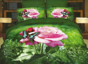 Pościel z efektem 3D rozmiar 160x200  4-częściowa wzór 217-8 róże